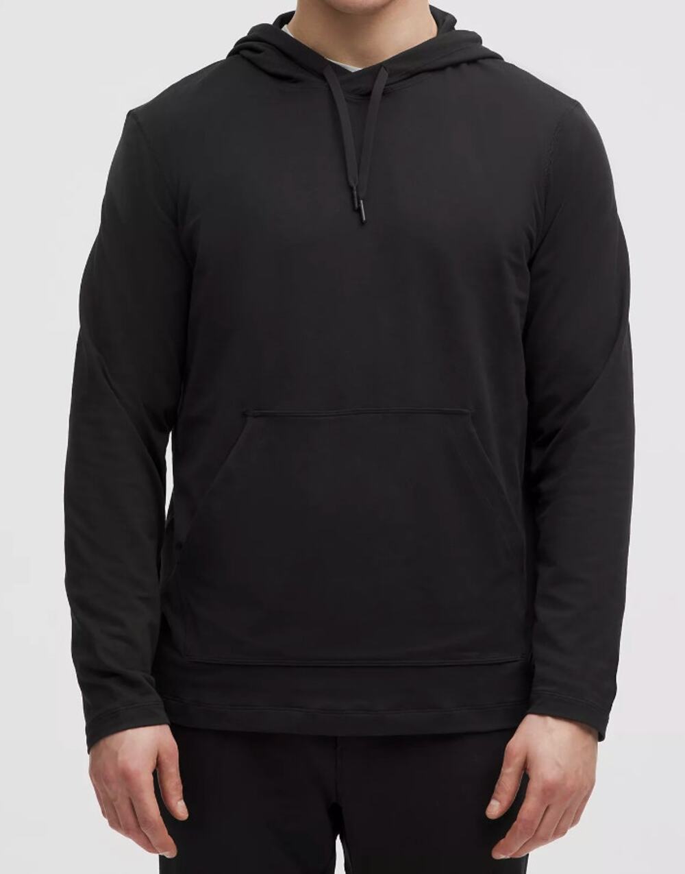 Lululemon Soft Jersey Pullover Hoodie Kangaroo Pocket Mens Black Medium LM3F86S
